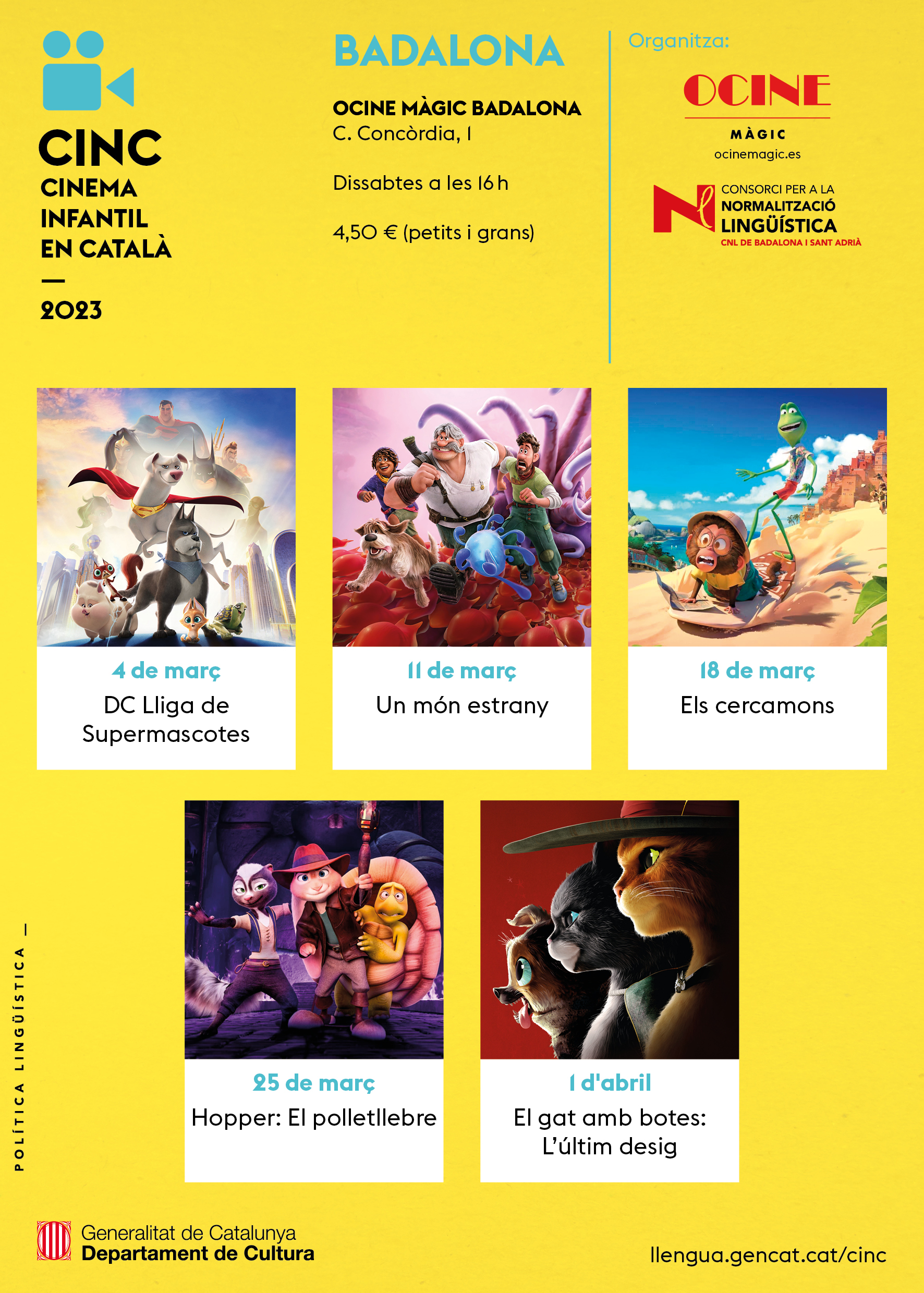 Torna el CINC, el cicle de Cinema Infantil en català, amb 5 projeccions a l’OCine de Badalona